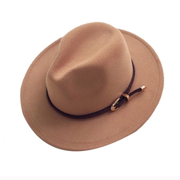 Accessories - Camel Wool Felt Fedora Hat